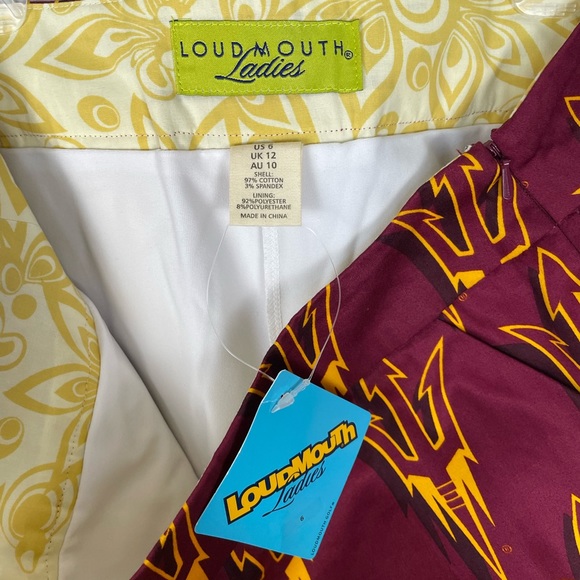 Loudmouth ladies size 6, NWT Arizona State forkem skort - Picture 2 of 7